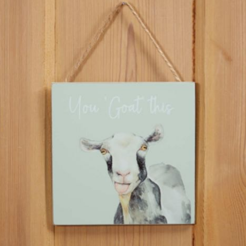 You Goat This Humour Plaque Pale Green Wood
