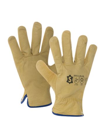 Yellow Grain Leather Gloves