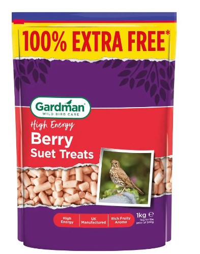 Gardman Berry Suet Bird Treats - 500g +100% Extra Free