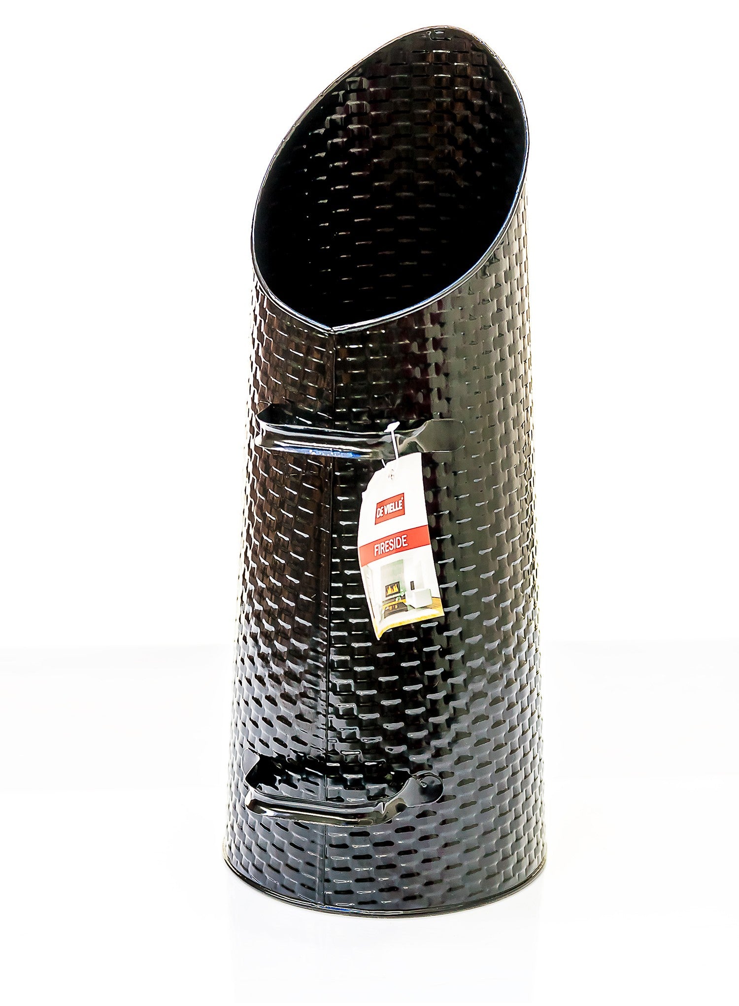 De Vielle Basket Weave 22in Coal Hod (black)