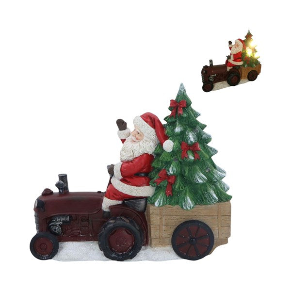 LED Farmer SantaTractor27x23cm