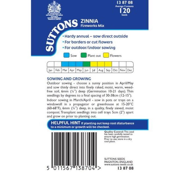 Zinnia Fireworks Mix Flower Seeds