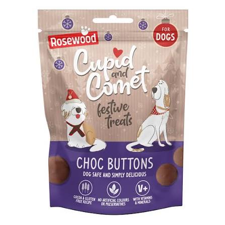 Cupid & Comet Chocolate Buttons - Dog Treats - 150g