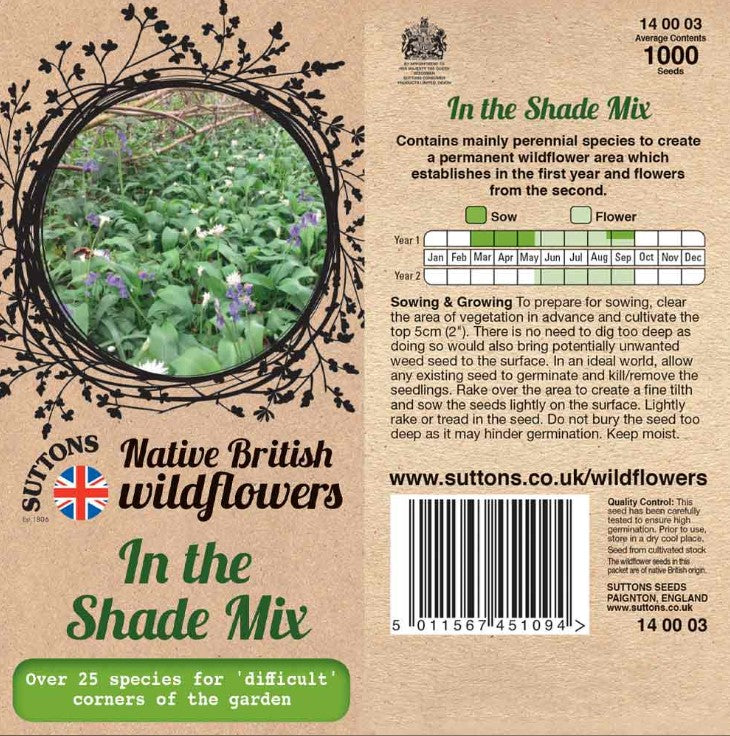 Wild Flowers Woodland Shade Mix Flower Seeds