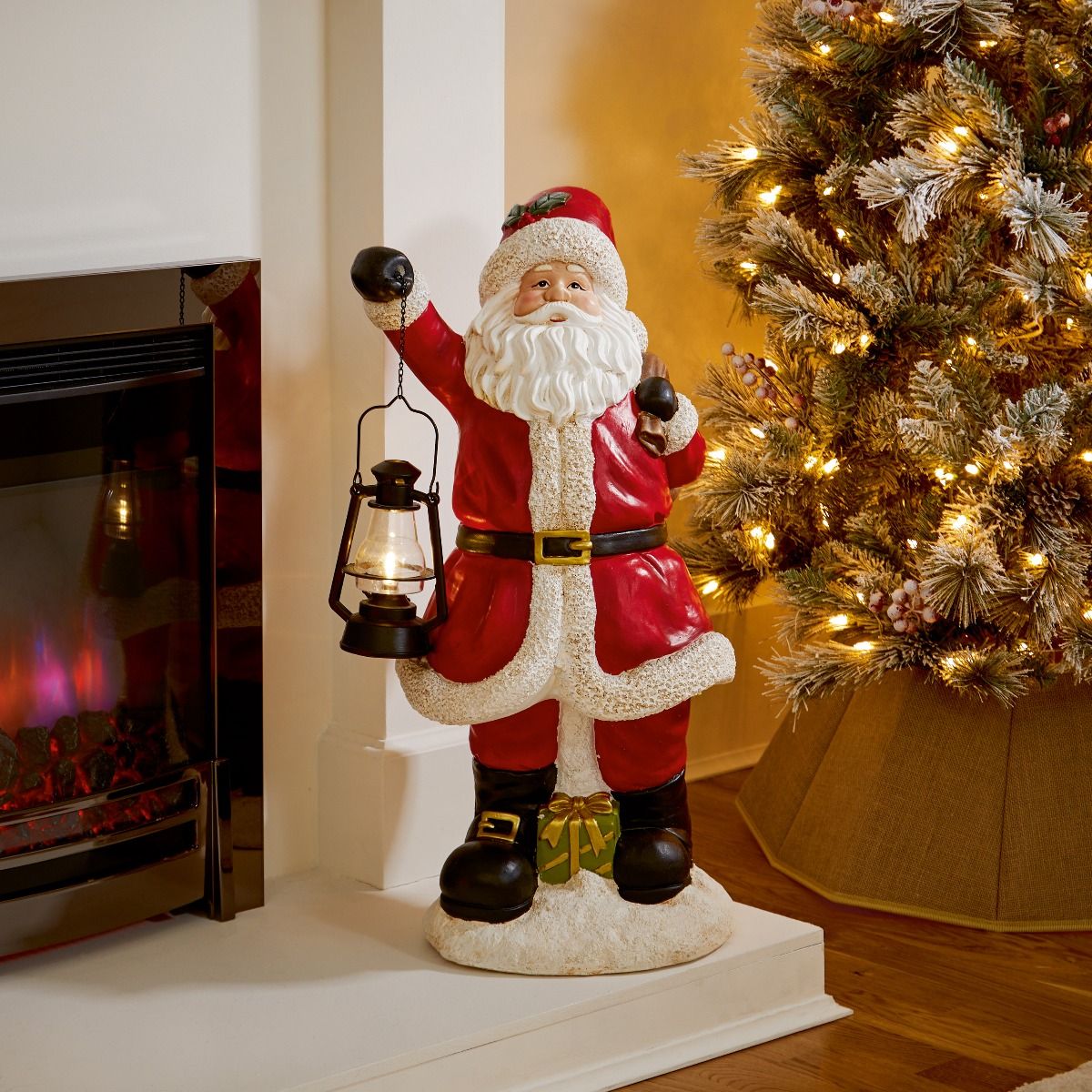 Battery Operated Santa with Lantern - 68cm