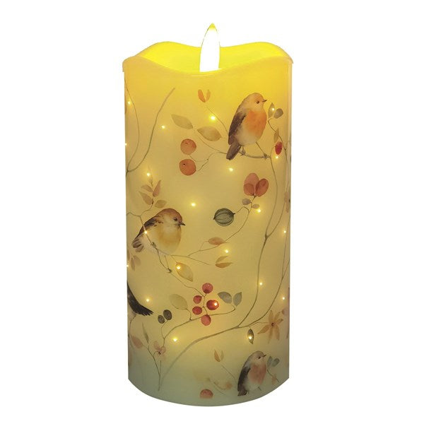 LED Robin Candle 7.5cmx15cm