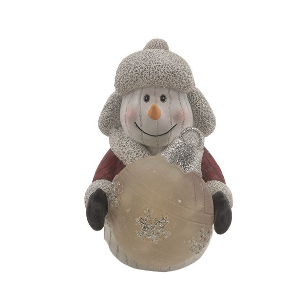 LED Snowman & Bauble 15cm