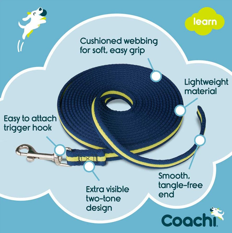 Coachi Dog Training Line - Navy & Lime