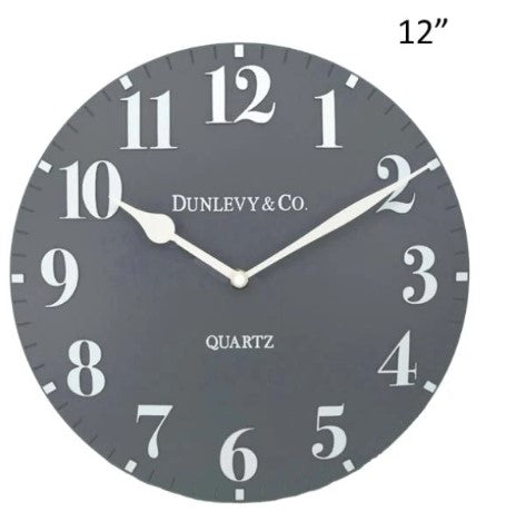 Dunlevy 12" Moonstone Grey Luna Clock