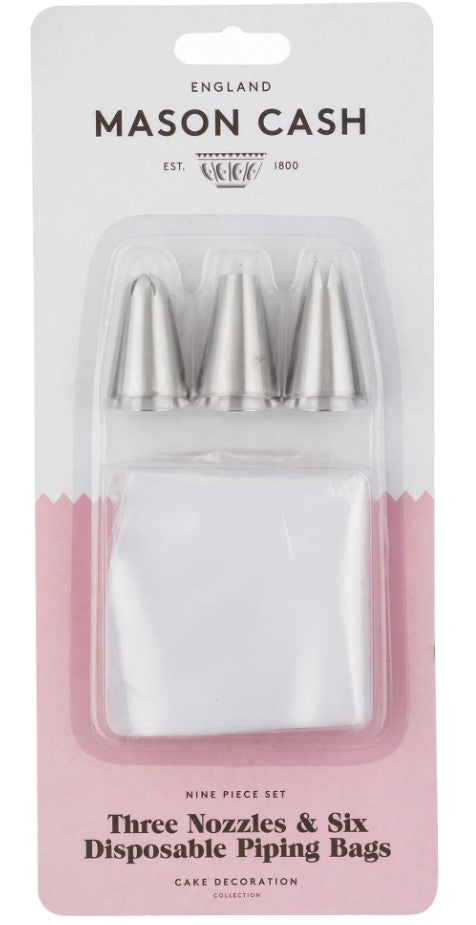 Mason Cash Set Of 3 Medium Nozzles & 6 Bags