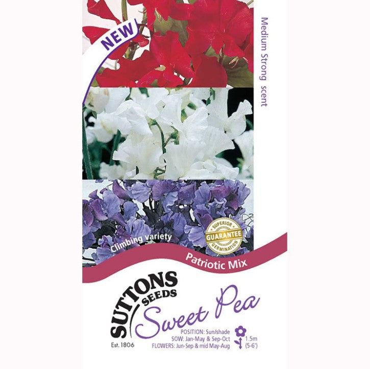 Sweet Pea Patriotic Mix Flower Seeds