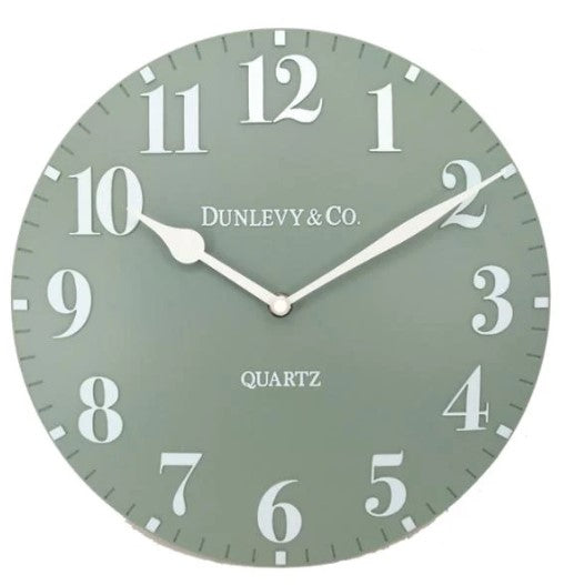 Dunlevy 15" Sage Green Luna Clock