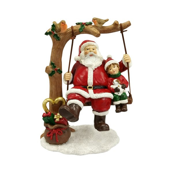 Santa On Swing 14x20cm