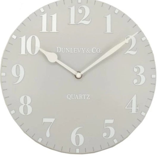 Dunlevy 12" Stone White Luna Clock