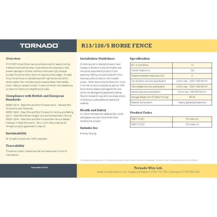 Tornado R13/120/5 Torus 50m