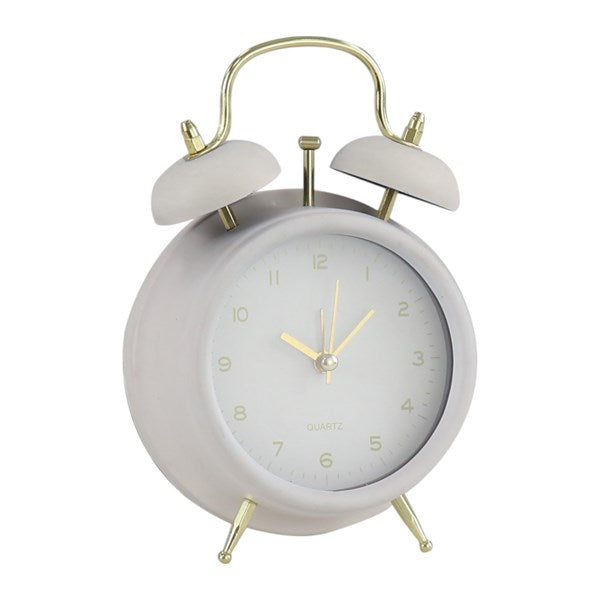 White Retro Table Clock 17cm