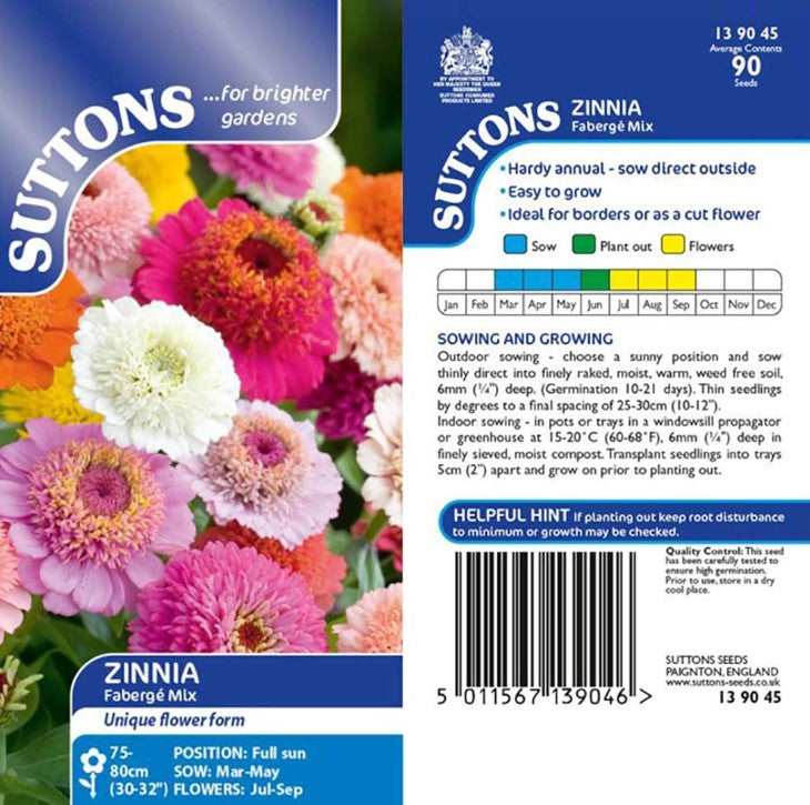 Zinnia Faberge Flower Seeds