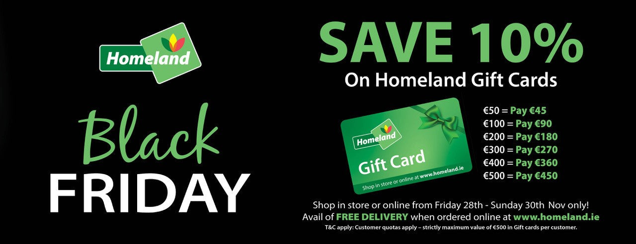 10% off Homeland Gift Card - Black Friday Sale 2025