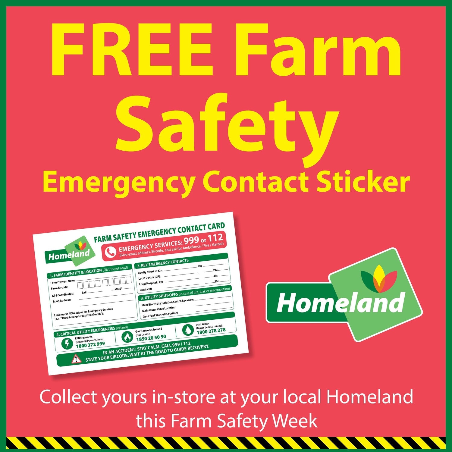 Farm Safety Week - FREE Farm Safety Emergency Contact Sticker