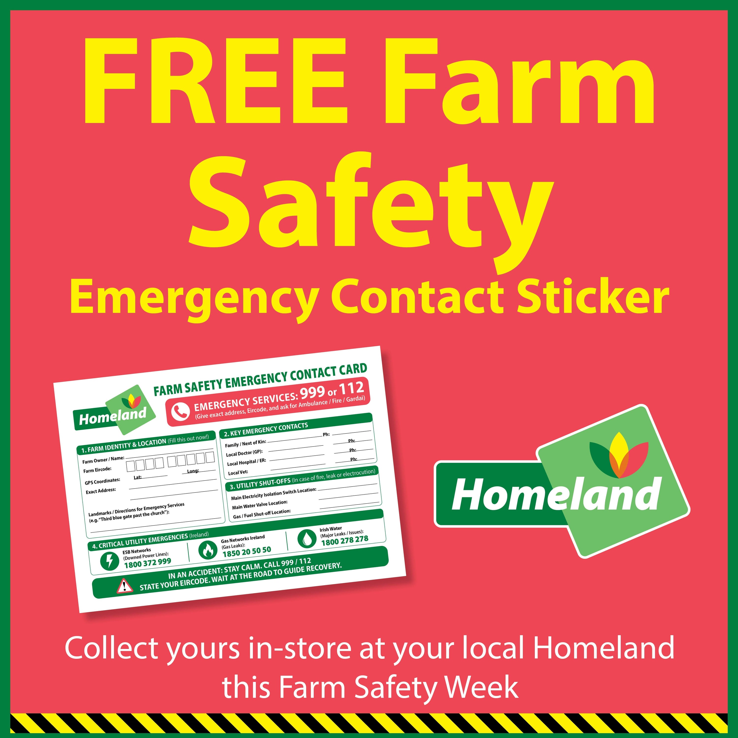 Farm Safety Week - FREE Farm Safety Emergency Contact Sticker