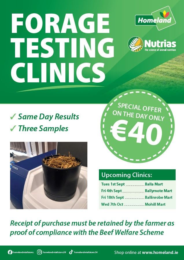 Upcoming: Forage Testing Clinics with Homeland & Nutrias