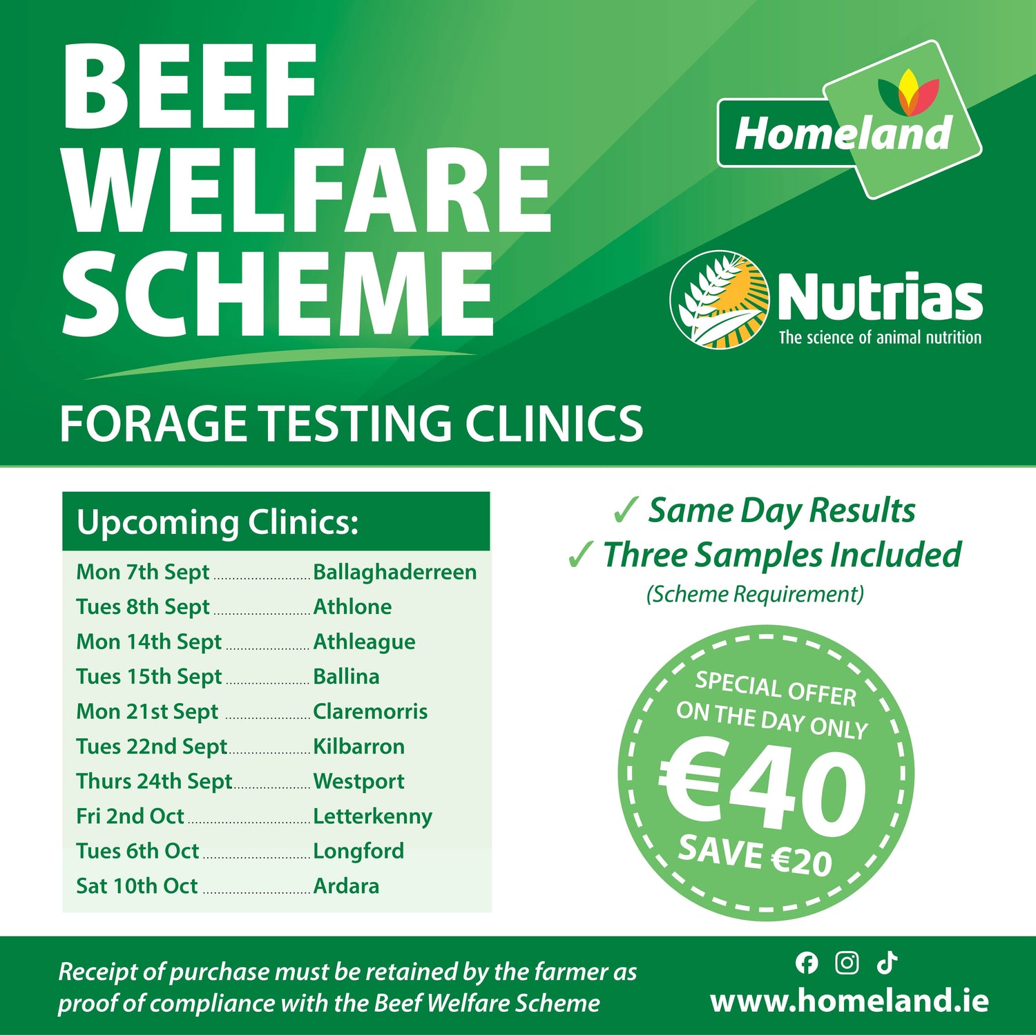 Upcoming: Forage Testing Clinics with Homeland & Nutrias