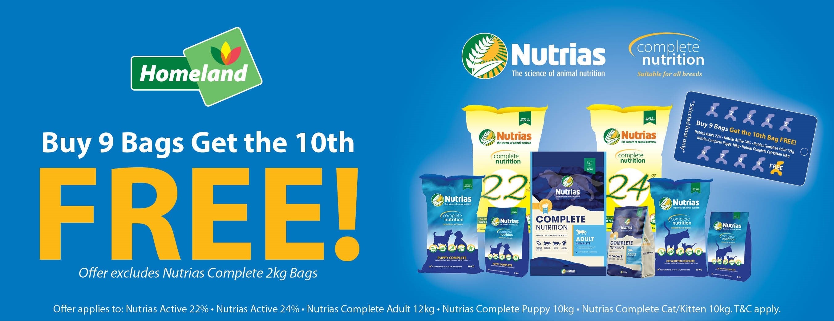 Nutrias Pet Food Offer - BUY 9 BAGS GET THE 10th FREE