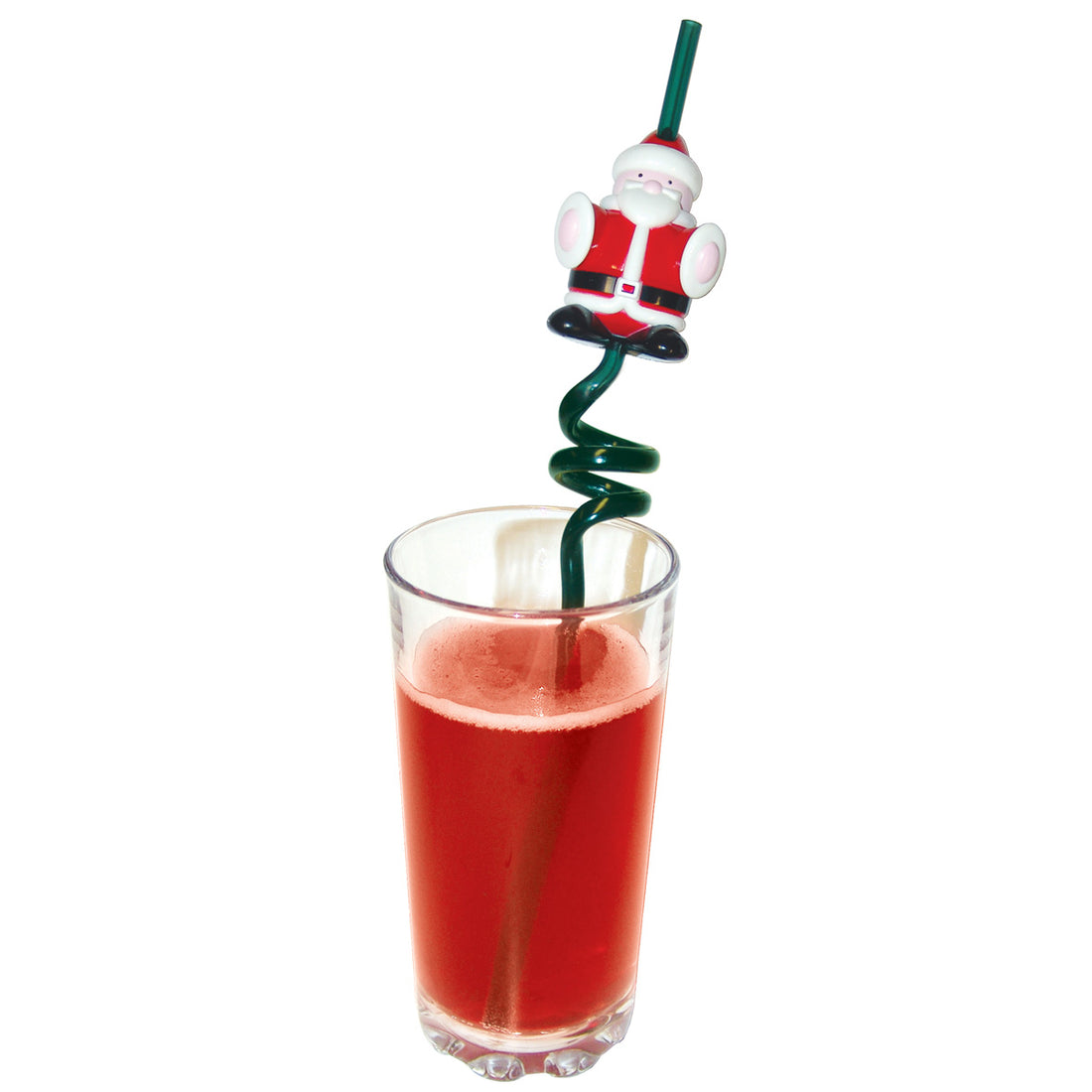 Flashing Sip-Talk Santa Drinks Straw - 25cm