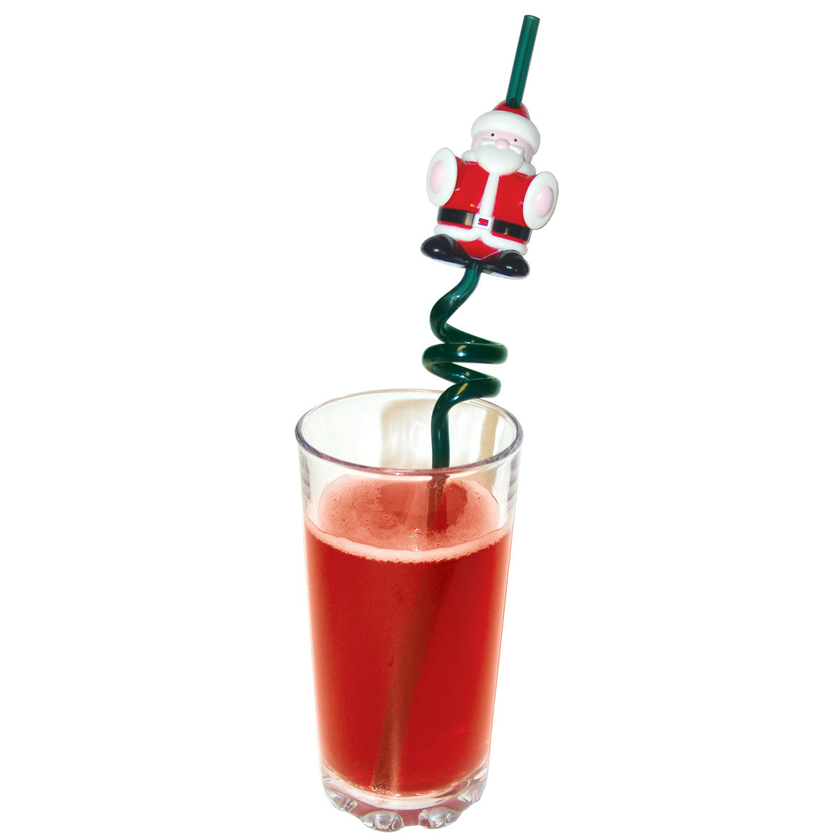 Flashing Sip-Talk Santa Drinks Straw - 25cm
