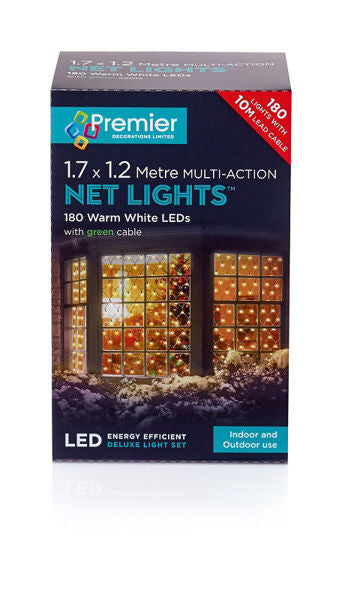 180 Multi-act LED Net Lights Warm White - 1.75x1.2m