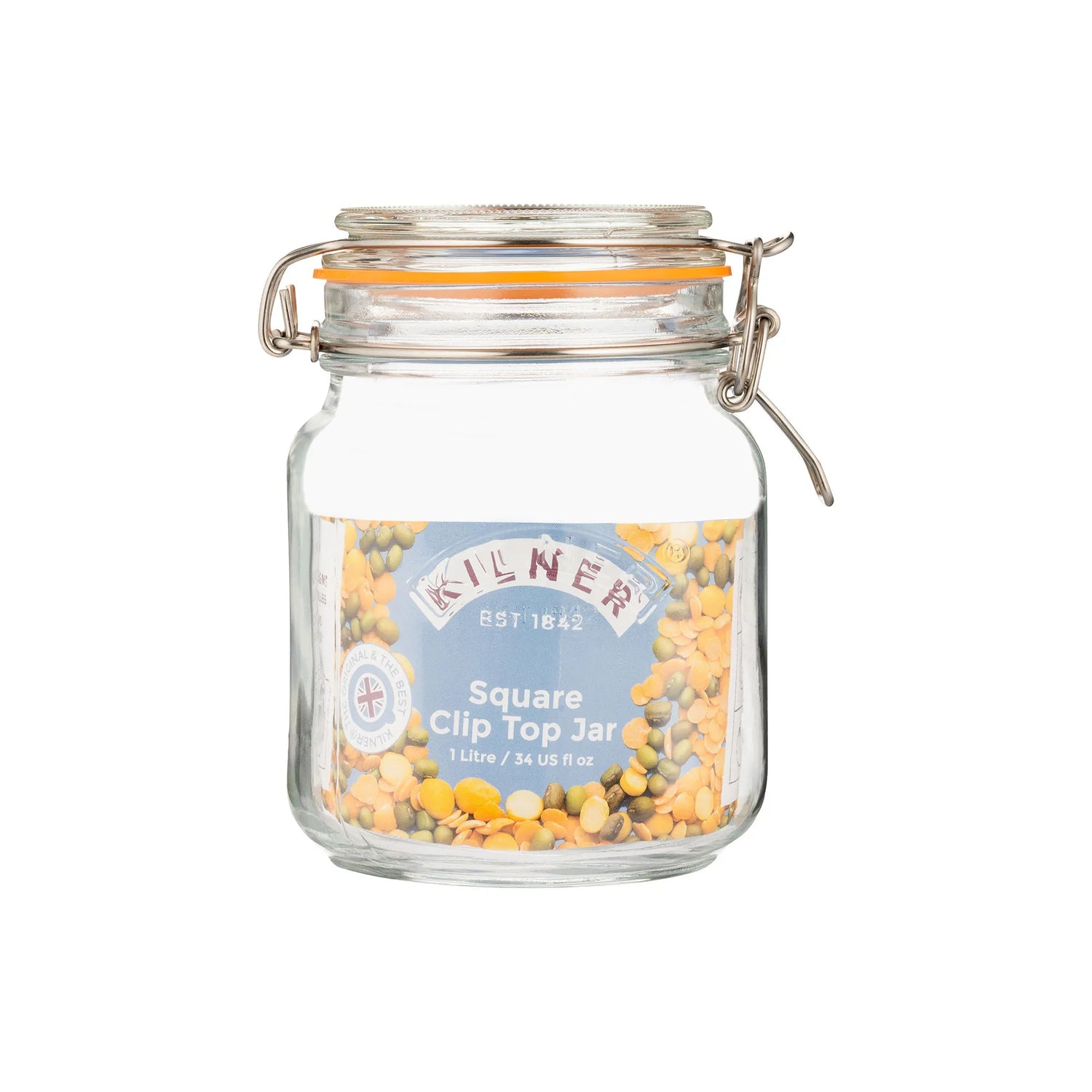 Kilner Clip Top Square Jar 1L
