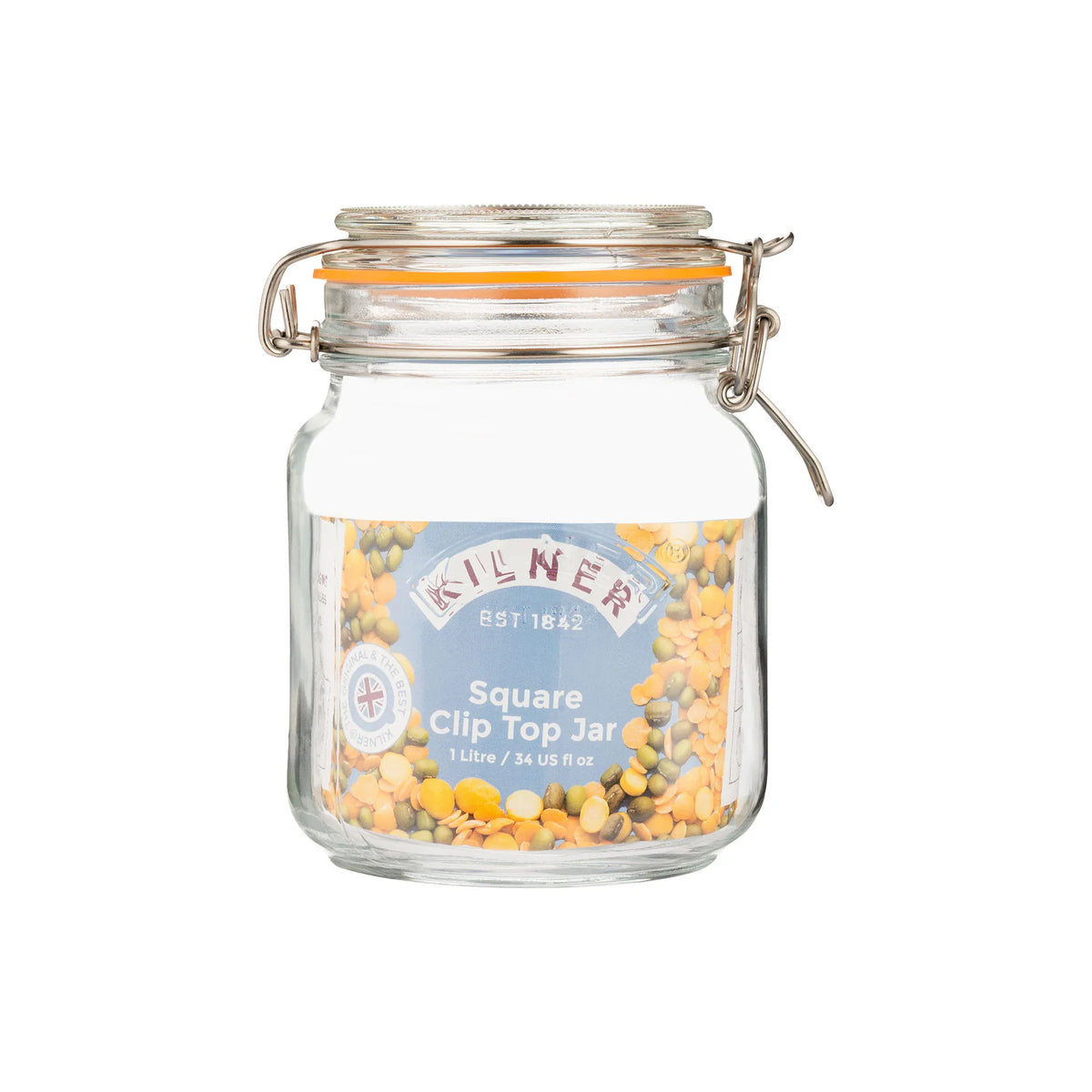 Kilner Clip Top Square Jar 1L