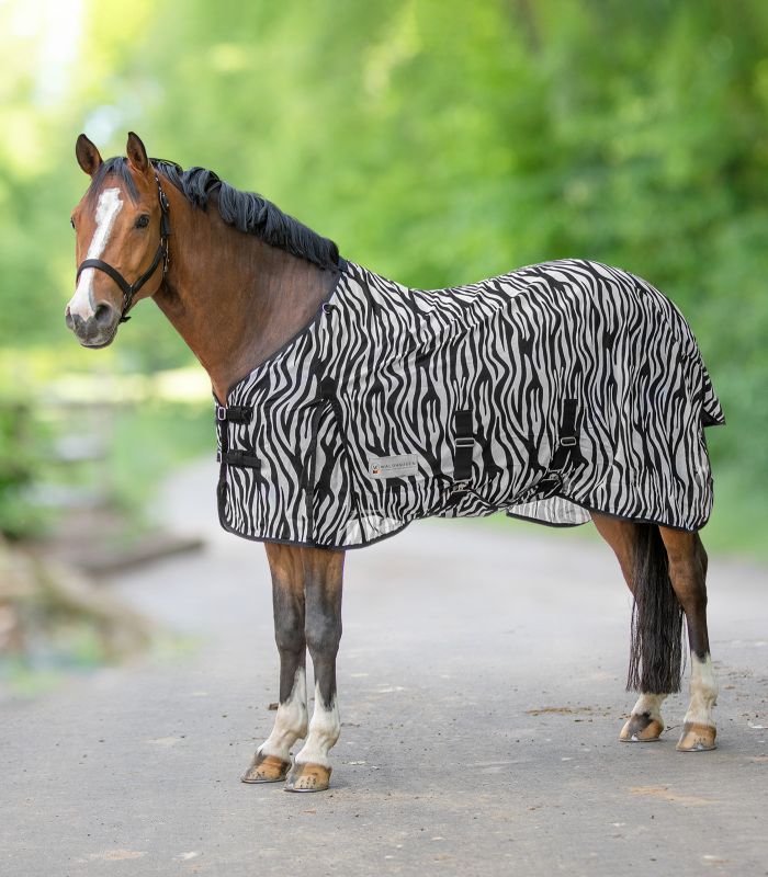 ZEBRA FLY RUG BLACK 155CM 6/9