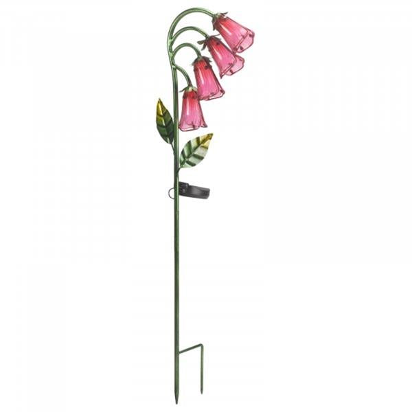 Foxglove Hand Painted Glass Solar Stake Light