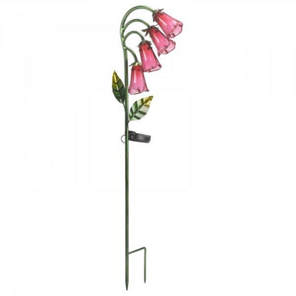 Foxglove Hand Painted Glass Solar Stake Light