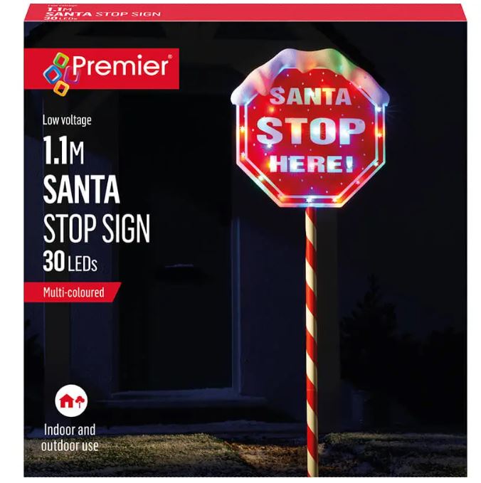 1.1m 30L SANTA STOP HERE Sign