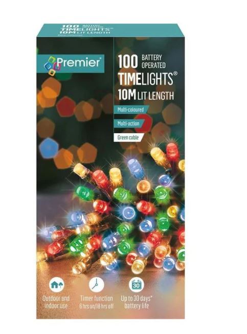 100 LED Multi-Coloured Lights Battery Operated