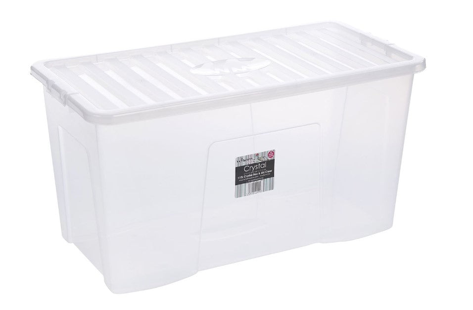 Wham 110 Ltr Crystal Clear Box & Lid