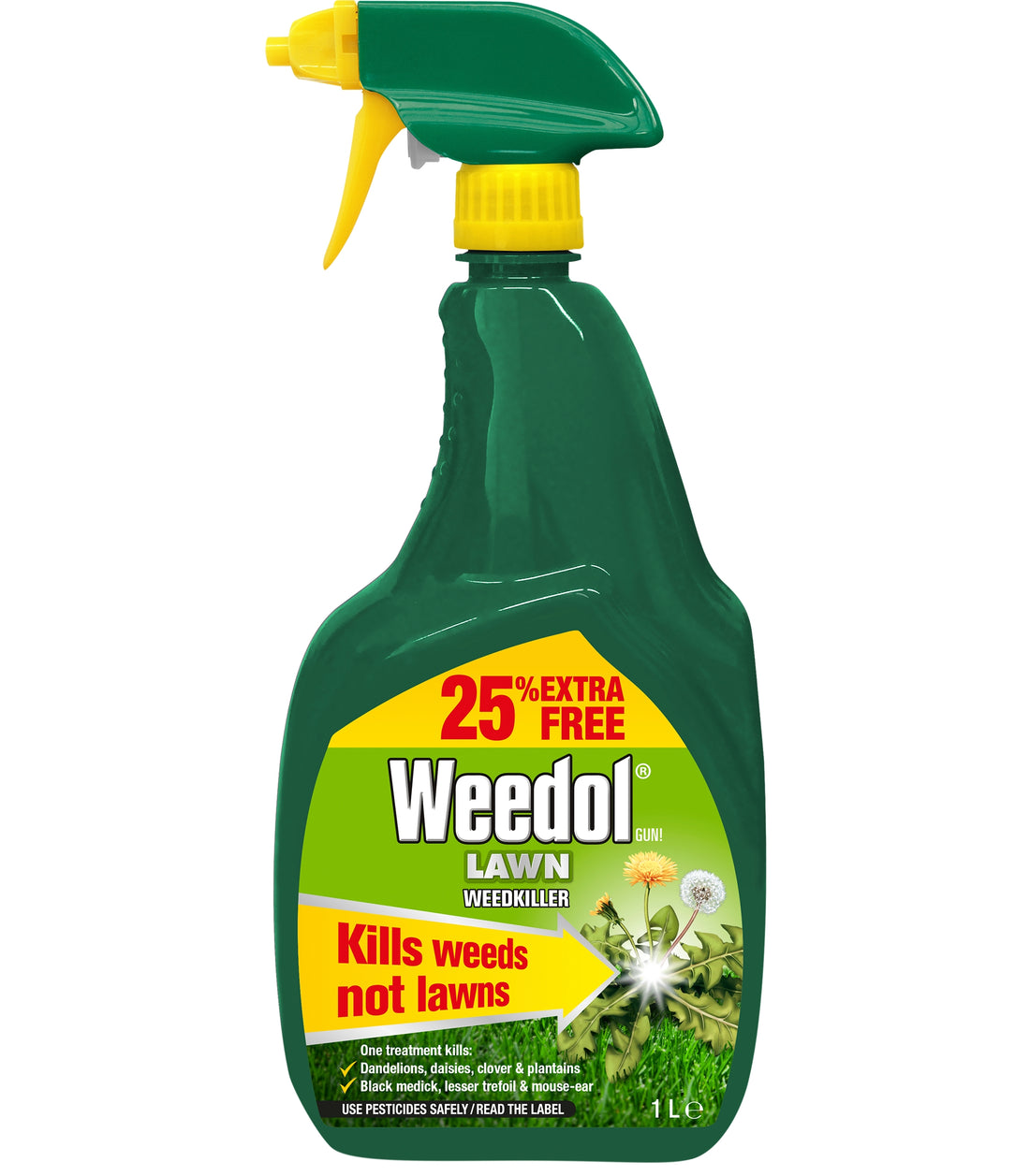 Weedol Gun Lawn Weedkiller RTU 800ml + 25% Free