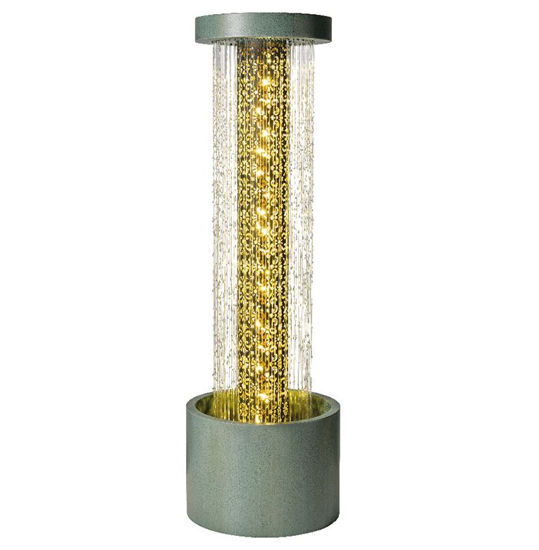 Green Cylindrical LED Water Feature