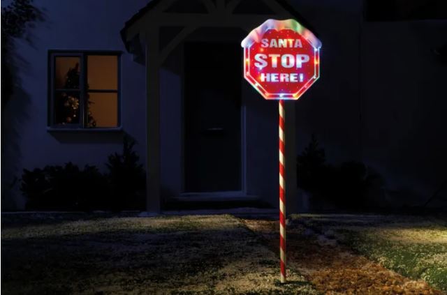 1.1m 30L SANTA STOP HERE Sign