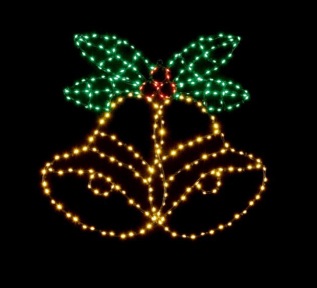 56 x 51cm Flashing Flexibrights Bells and Holly
