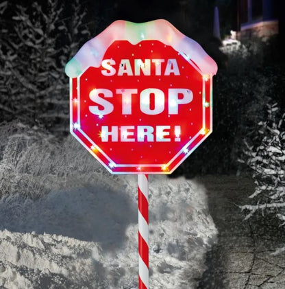 1.1m 30L SANTA STOP HERE Sign
