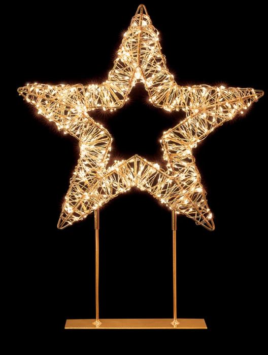 45cm Rose Gold Star with 720 Twinkling LEDs - Warm White