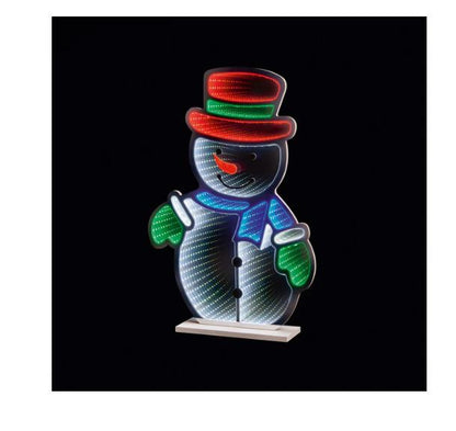 60cm Standing Snowman Infinity Mirror