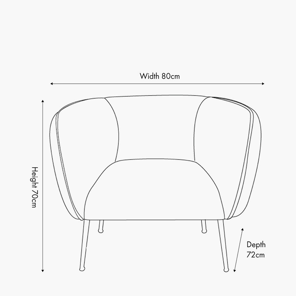 Lucca Dove Grey Velvet and Metal Armchair