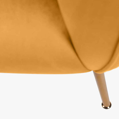 Lucca Gold Velvet and Metal Armchair