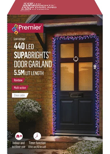 440L Supabright Door Garland - Rainbow LEDs