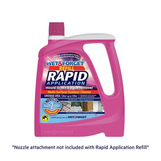 Wet &amp; Forget Mould, Lichen &amp; Algae Remover - Rapid Application Refill - 1.4L