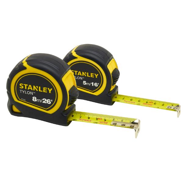 Stanley Tylon 8m &amp; 5m Twin Pack - Measuring Tapes